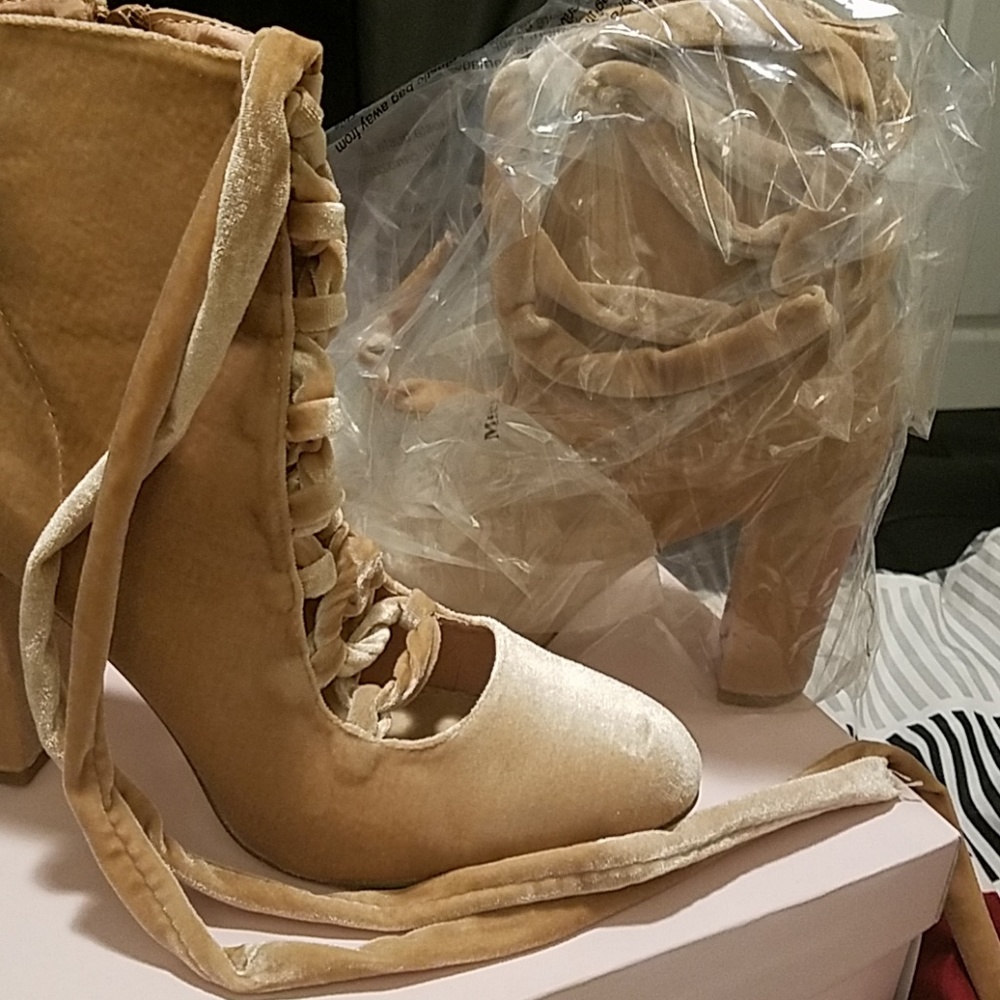 Strap up blush booties